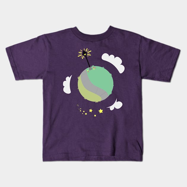 The Little Lamp Planet Kids T-Shirt by Astralberry